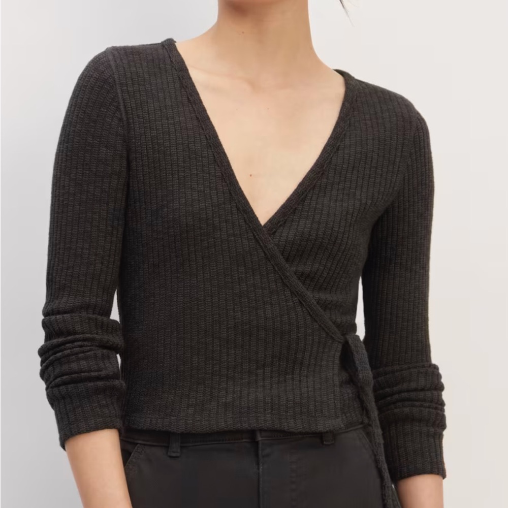Everlane rib knit wrap top